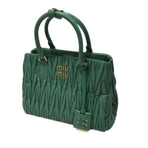 Miu Miu Matelass Leather Bag Nappa Green